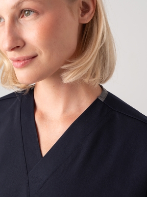 Lacivert Dr. Greys Doktor Hemşire Medikal Scrubs Takım Best Likralı Kumaş