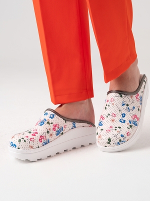 Blumig Damen Doktor Hebamie Medikal Fit Vivacolor Medizinische Clogs