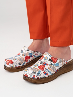 Heartbeat Women's Doctor Nurse Medical VivaColor Clogs