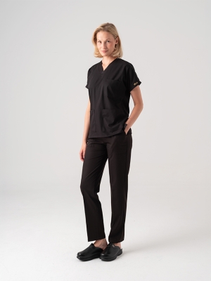 Black Dr. Greys Doctor Nurse Medical Scrubs Set Best Lycra Fabric