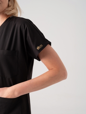 Black Dr. Greys Doctor Nurse Medical Scrubs Set Best Lycra Fabric