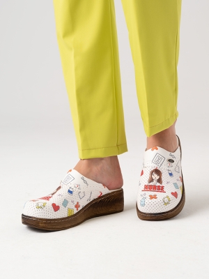 Hemşire Nakışlı Kadın Doktor Hemşire Medikal VivaColor Meslek Sabo Terlik