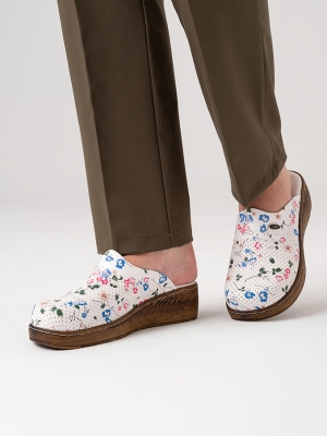 Blumig Damen Doktor Hebamie Medikal VivaColor Medizinische Clogs