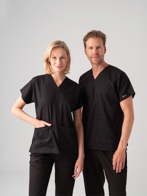 Siyah Dr. Greys Doktor Hemşire Medikal Scrubs Takım Best Likralı Kumaş