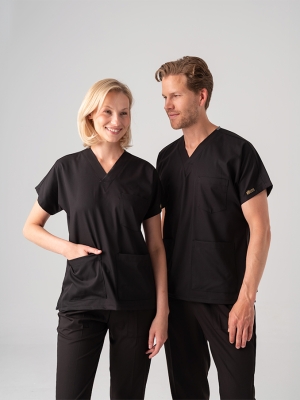 Black Dr. Greys Doctor Nurse Medical Scrubs Set Best Lycra Fabric