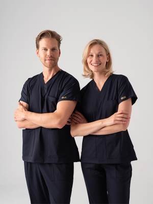 Navy Blue Dr. Greys Doctor Nurse Medical Scrubs Set Best Lycra Fabric