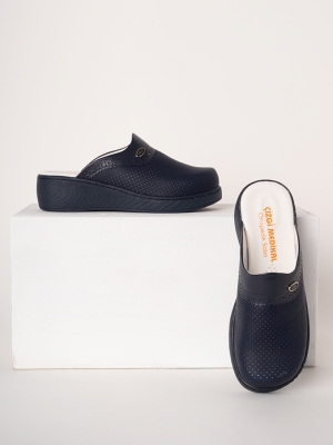 Navy Blue Women's Doctor Nurse Medical Plus Prestige Patterned Clogs