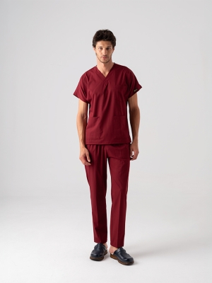 Burgundy Dr. Greys Doctor Nurse Medical Scrubs Set Best Lycra Fabric