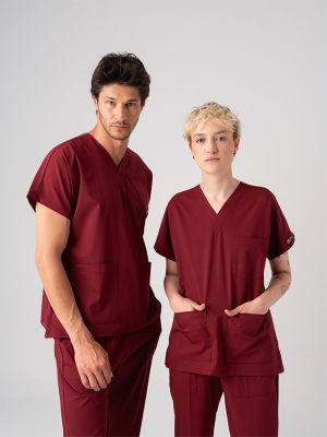Burgundy Dr. Greys Doctor Nurse Medical Scrubs Set Best Lycra Fabric