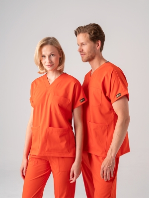 Turunç Dr. Greys Doktor Hemşire Medikal Scrubs Takım Best Likralı Kumaş