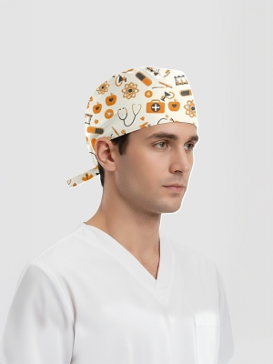 Atomik Desenli Bone (Cotton Likra Kumaş)