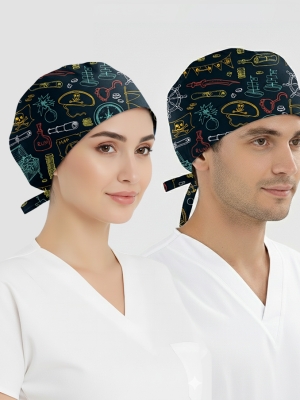 Hazine Avı Desenli Bone (Cotton Likra Kumaş)