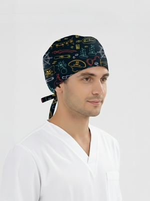 Hazine Avı Desenli Bone (Cotton Likra Kumaş)