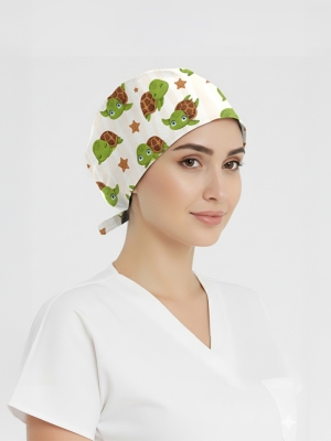 Kaplumbağa Rüyası Desenli Bone (Cotton Likra Kumaş)