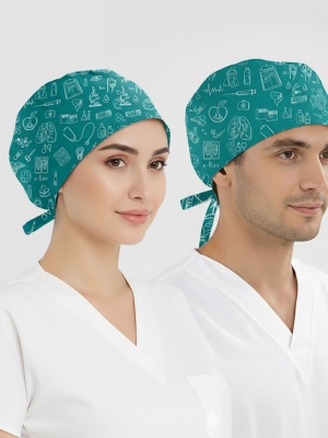 Klinik Çizgiler Desenli Bone (Cotton Likra Kumaş)