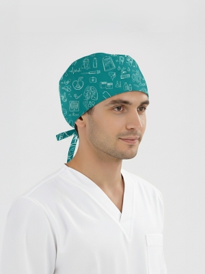 Klinik Çizgiler Desenli Bone (Cotton Likra Kumaş)