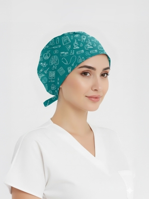 Klinik Çizgiler Desenli Bone (Cotton Likra Kumaş)