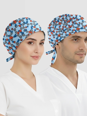 Molekül Ağı Desenli Bone (Cotton Likra Kumaş)