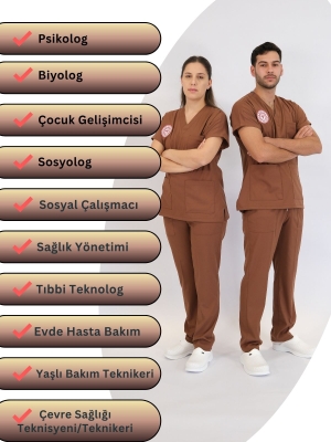 Diğer Sağlık Meslek Mensupları Forması Scrubs Likralı Takım Sağlık Bakanlığı Uyumlu-Friar Brown