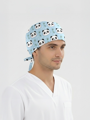 Tatlı Panda Desenli Bone (Cotton Likra Kumaş)