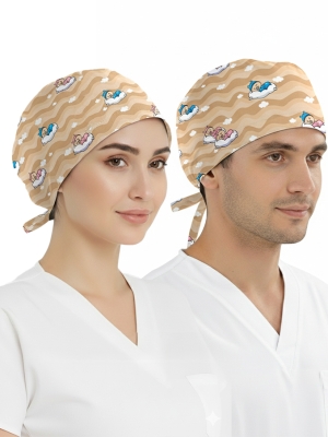 Uykucu Minikler Desenli Bone (Cotton Likra Kumaş)