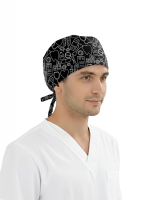 Yaşam Çizgisi Desenli Bone (Cotton Likra Kumaş)