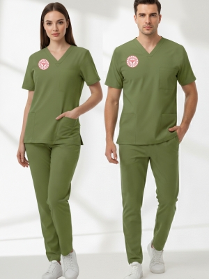 Eczacı Forması Scrubs Likralı Takım Sağlık Bakanlığı Uyumlu-Grasshopper