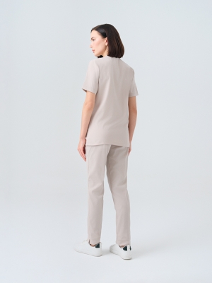 Cream Cool Doctor Nurse Medical Scrubs Set Best Lycra Fabric