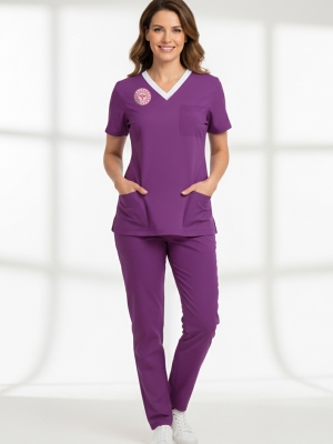 Sorumlu Ebe Forması Alt Üst Scrubs Takım (Sağlık Bakanlığı 2025 Standartlarıyla Uyumlu)-Byzantium
