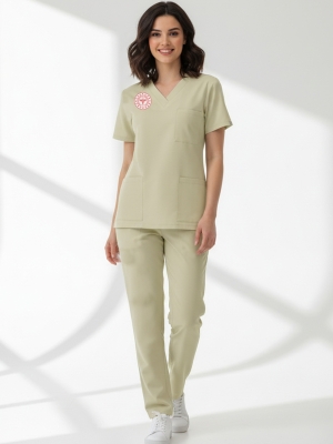 Teknisyen-Tekniker -Tıbbi Sekreter Forması Scrubs Likralı Takım Sağlık Bakanlığı Uyumlu-Moth