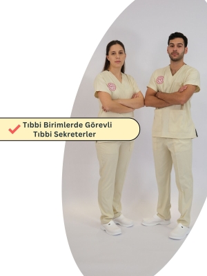 Teknisyen-Tekniker -Tıbbi Sekreter Forması Scrubs Likralı Takım Sağlık Bakanlığı Uyumlu-Moth