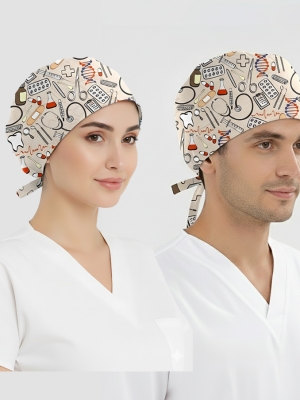 Şifa Evreni Desenli Bone (Cotton Likra Kumaş)