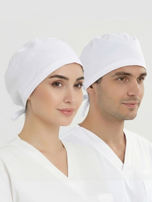 White Classic Surgical Cap