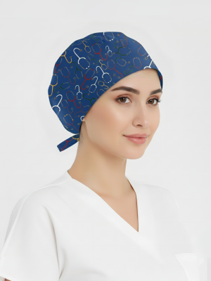 Stetoskop Desenli Bone (Cotton Likra Kumaş)