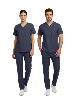 Patriot Blue Dr. Greys Doktor Hemşire Medikal Scrubs Takım Lüks Likralı Kumaş