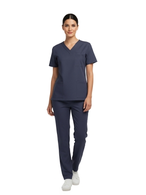 Patriot Blue Dr. Greys Doktor Hemşire Medikal Scrubs Takım Lüks Likralı Kumaş