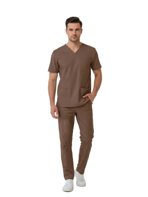 Friar Brown Dr. Greys Doktor Hemşire Medikal Scrubs Takım Lüks Likralı Kumaş