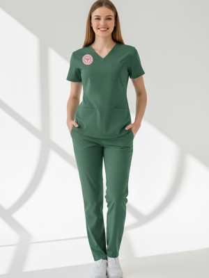Operating Room Scrubs – Stretch Set | Turkey Ministry of Health – 2025 Standard – Frosty Spruce