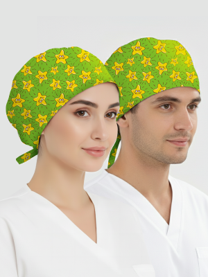 Neşeli Yıldızlar Desenli Bone (Cotton Likra Kumaş)