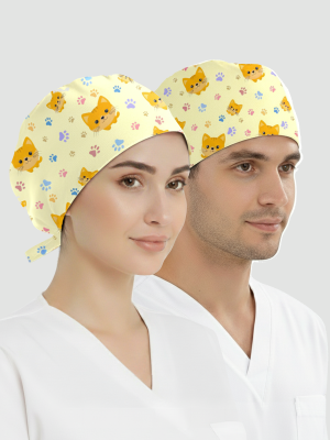Cute Cat Patterned Cap (Cotton Lycra Fabric)