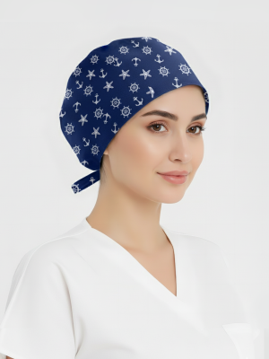 Anchor Patterned Cap (Cotton Lycra Fabric)