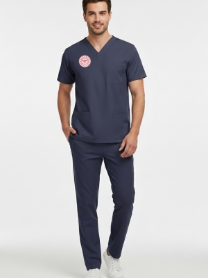 Hemşire Forması Scrubs Likralı Takım Sağlık Bakanlığı Uyumlu-Patriot Blue