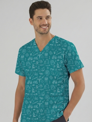 Klinik Çizgiler Desenli Tek Üst (Cotton Likra Kumaş)