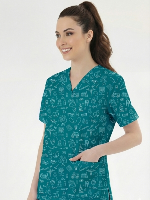 Klinik Çizgiler Desenli Tek Üst (Cotton Likra Kumaş)