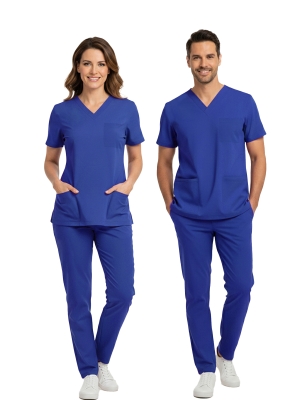 Dazzling Blue Dr. Greys Doktor Hemşire Medikal Scrubs Takım Lüks Likralı Kumaş