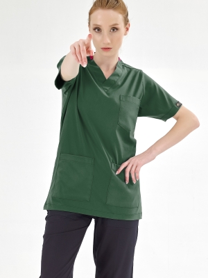 Avcı Yeşili Silva Lüks Likralı Tek Üst