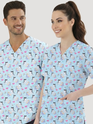 Postacı Leylek Desenli Tek Üst (Cotton Likra Kumaş)