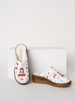 Hemşire Baskılı Kadın Doktor Hemşire Medikal VivaColor Meslek Sabo Terlik