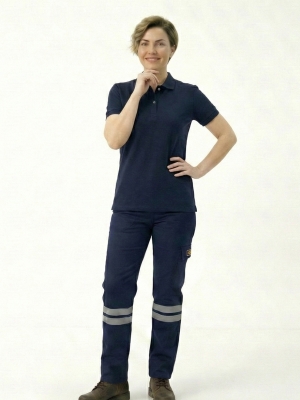 Lacivert Polo Yaka Kısa Kol İş Tişörtü Penye Lacoste Kumaş