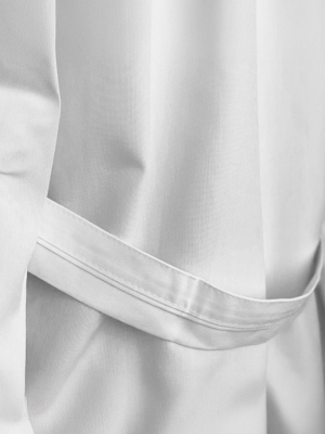 Beyaz Klasik Yaka Erkek Laboratuvar Önlüğü Alpaka Kumaş